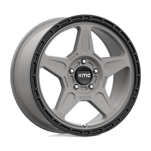 KMC ALPINE 18x8 ET38 5x112 SATIN GRAY W/ BLACK LIP