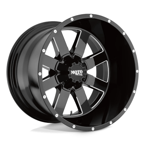 Moto Metal MO962 22x10 ET-18 8x180 GLOSS BLACK MILLED