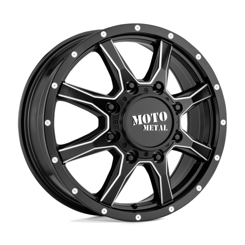 Moto Metal MO995 17x6.5 ET111 8x210 SATIN BLACK MILLED - FRONT