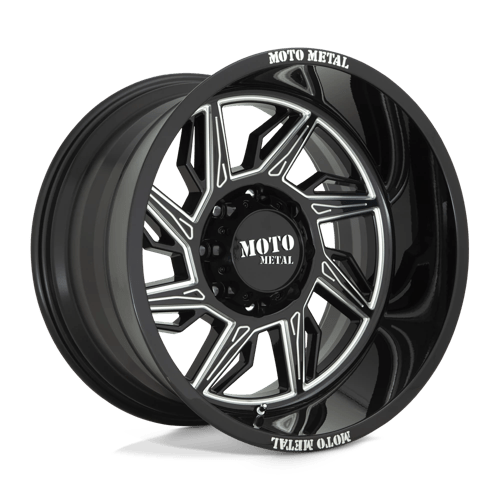 Moto Metal HURRICANE 20x10 ET-18 6x139.7 GLOSS BLACK MILLED - LEFT DIRECTIONAL