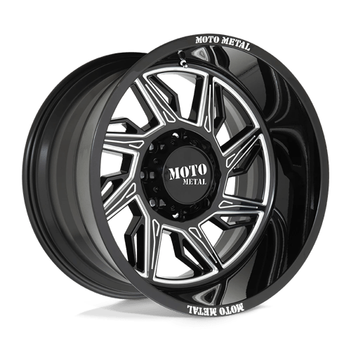 Moto Metal HURRICANE 20x10 ET-18 6x139.7 GLOSS BLACK MILLED - RIGHT DIRECTIONAL