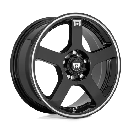 Motegi FS5 18x8 ET45 5x108, 5x114.3 GLOSS BLACK W/ MACHINED FLANGE