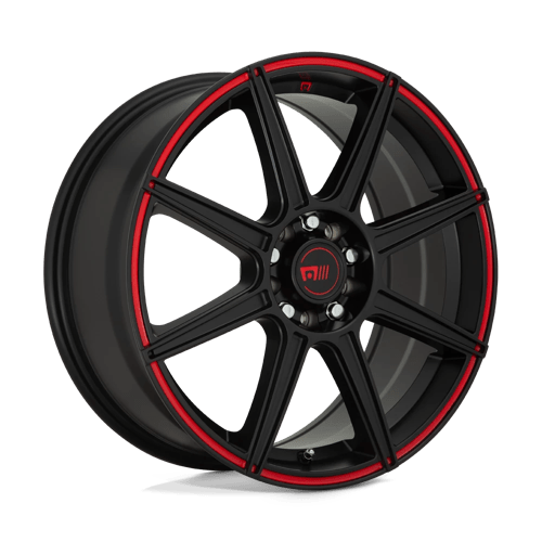 Motegi CS8 18x8 ET45 5x112, 5x114.3 SATIN BLACK W/ RED STRIPE