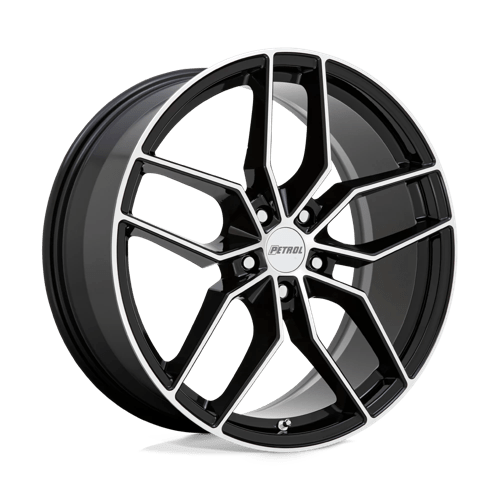 Petrol P5C 20x8.5 ET40 5x114.3 GLOSS BLACK W/ MACHINED FACE