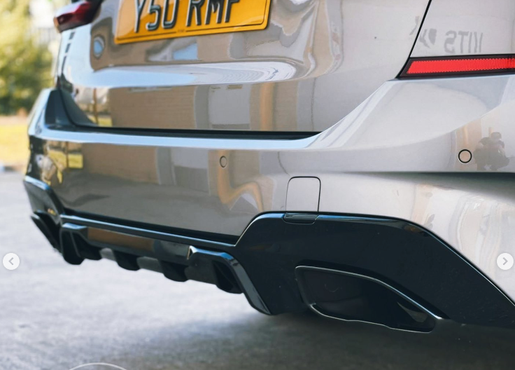 BMW G20 3 SERIES GLOSS BLACK DIFFUSER - MP STYLE (SQUARE TIPS)