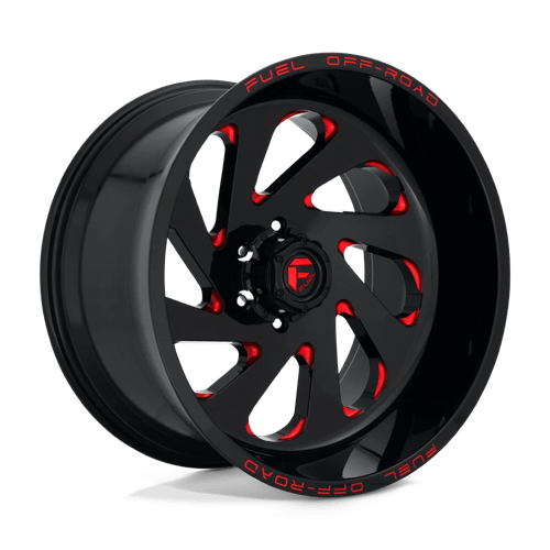 Fuel VORTEX 1PC 22x12 ET-44 6x139.7 GLOSS BLACK RED TINTED CLEAR