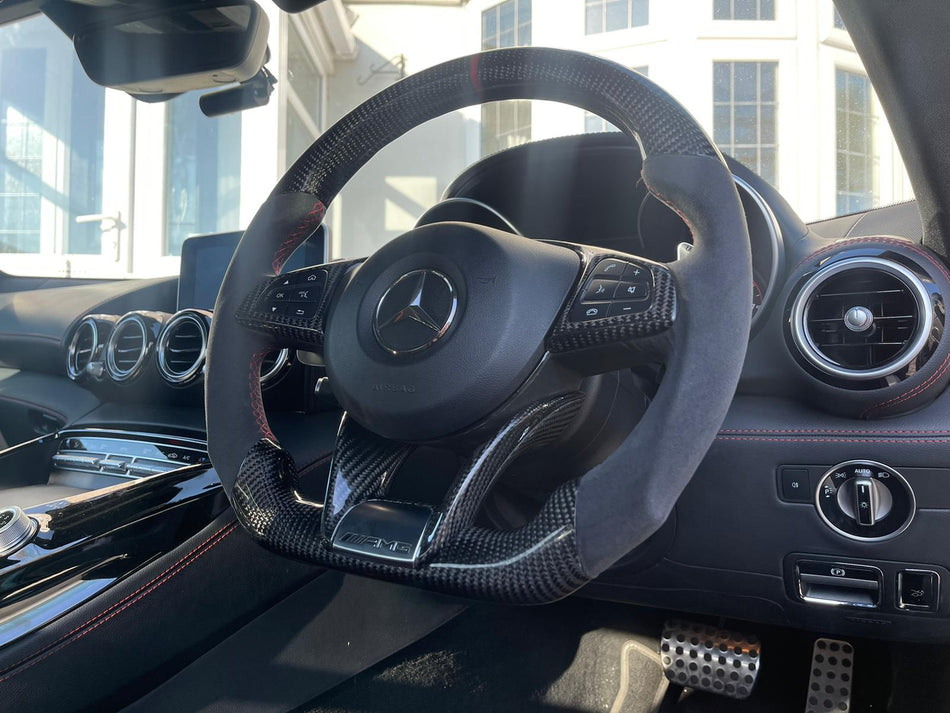 MERCEDES AMG CARBON FIBRE / LEATHER STEERING WHEEL