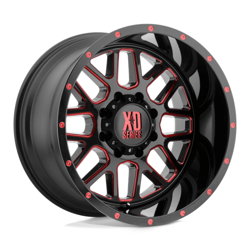XD GRENADE 18x9 ET-12 5x127 SATIN BLACK MILLED W/ RED TINTED CLEAR COAT