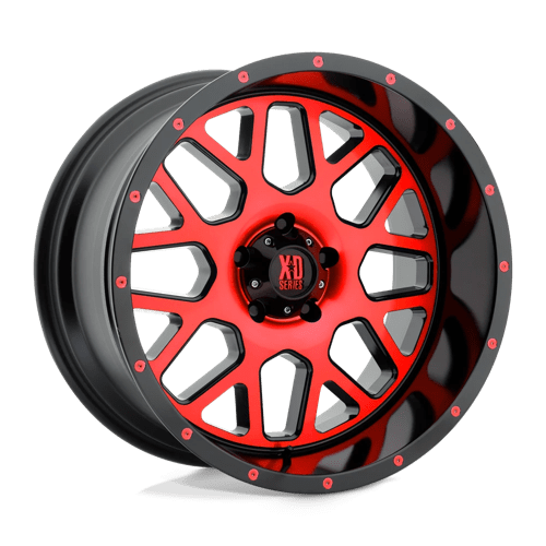 XD GRENADE 20x10 ET-24 5x127 SATIN BLACK MACH FACE W/ RED TINTED CLEAR COAT