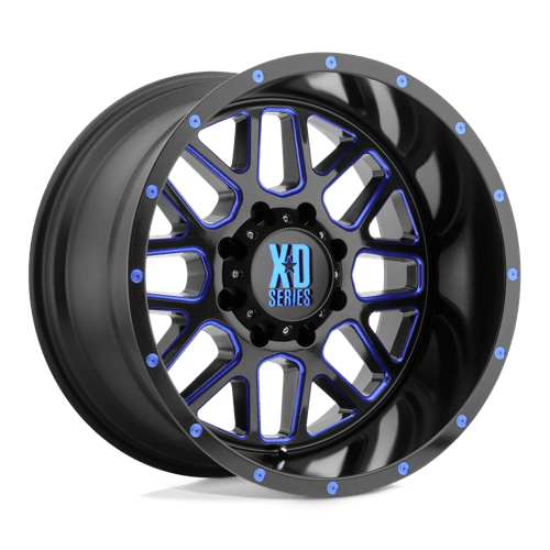XD GRENADE 18x9 ET-12 5x127 SATIN BLACK MILLED W/ BLUE TINTED CLEAR COAT