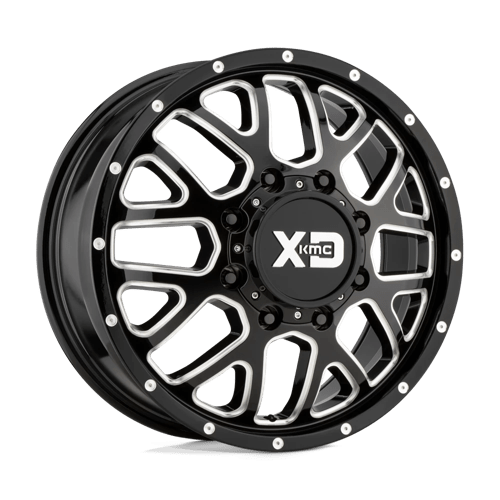 XD GRENADE DUALLY 20x8.25 ET127 8x200 GLOSS BLACK MILLED - FRONT