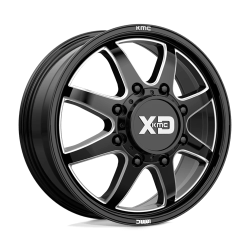 XD PIKE DUALLY 20x8.25 ET105 8x200 GLOSS BLACK MILLED - FRONT