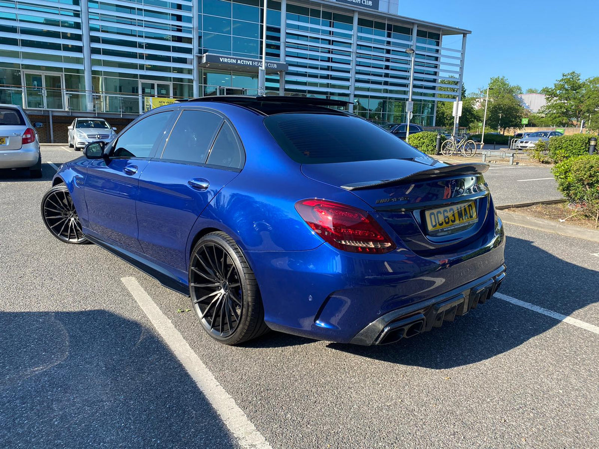 MERCEDES W205 C63 & C63S SALOON 4DR CARBON FIBRE DIFFUSER & EXHAUST TIPS - B STYLE - CT Carbon