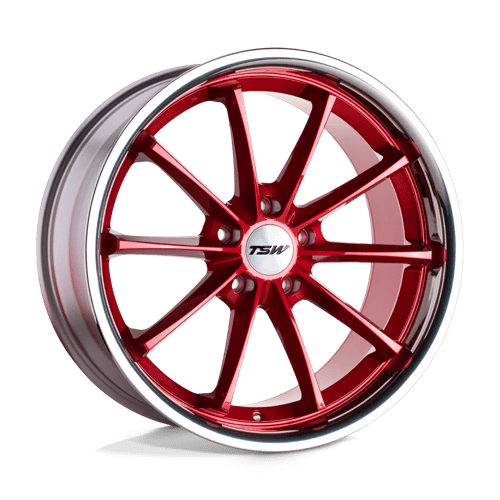 TSW SWEEP 18x8.5 ET40 5x114.3 CANDY RED W/ STAINLESS LIP