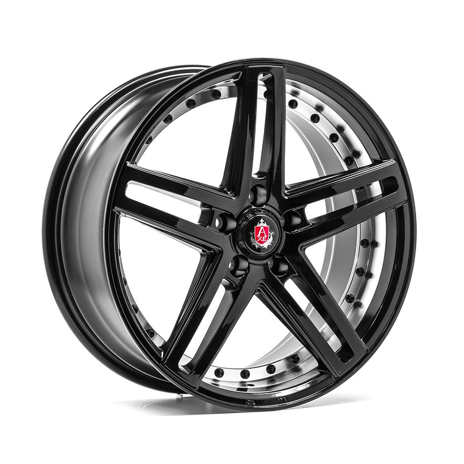 AXE EX20 19x8.5 ET40 5x110 GLOSS BLACK FACE & POLISHED BARREL