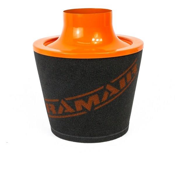 Ramair JS-109-OR-KIT 100mm OD Neck Orange Large Aluminium Base Cone Filter With Silicone Coupler