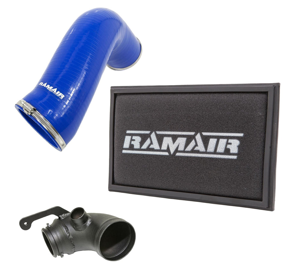 Ramair RPF-3129-RIP-BL-TI - Panel Air Filter Intake Pipe Air Hose & Turbo Elbow - A3 S3 TSI MQB