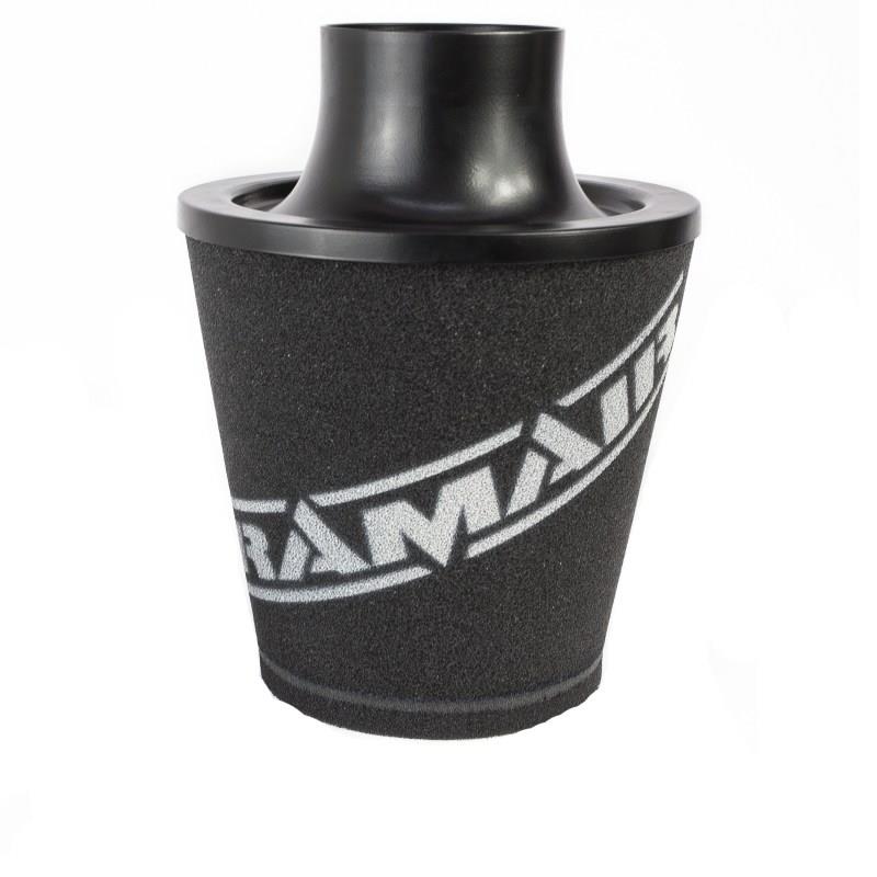 Ramair JS-150-90-BK-KIT 90mm OD Neck Small Black Aluminium Base Cone Filter With Silicone Coupler