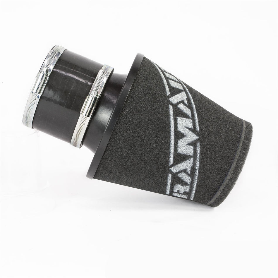 Ramair JS-175-100-BK-KIT 100mm OD Neck Medium Black Aluminium Base Cone Filter With Silicone Coupler