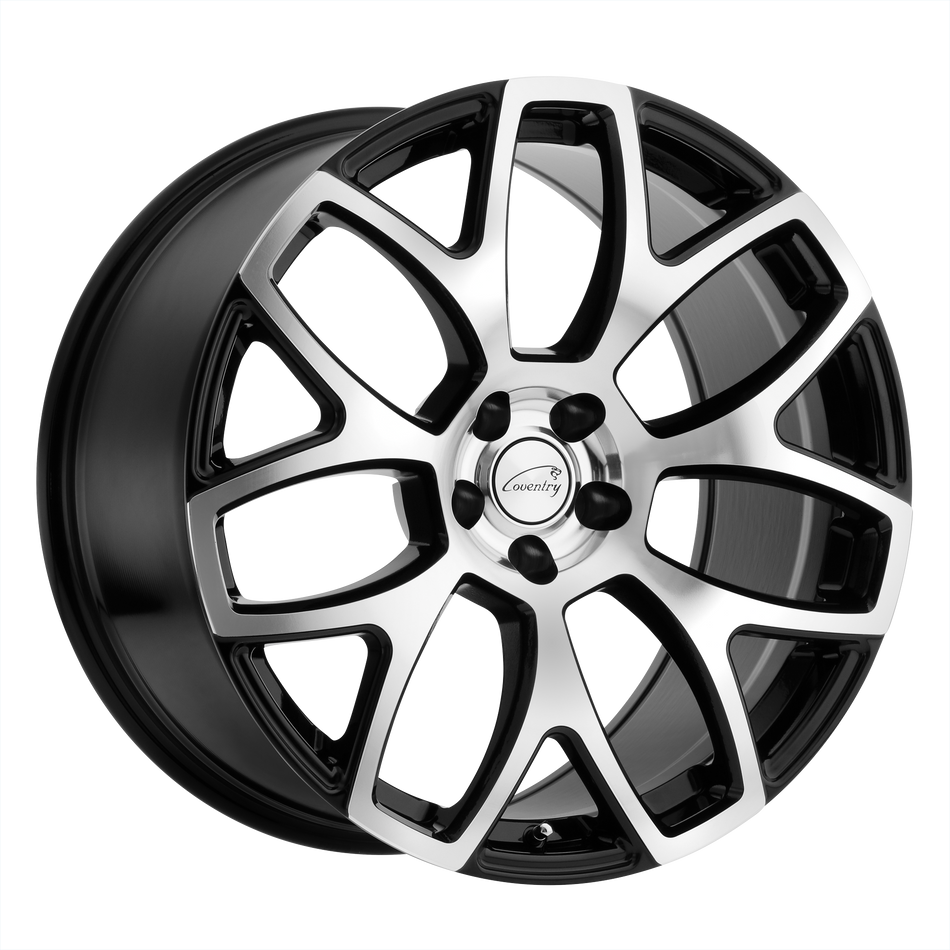 Coventry ASHFORD 20x9 ET35 5x108 GLOSS BLACK W/ MIRROR CUT FACE