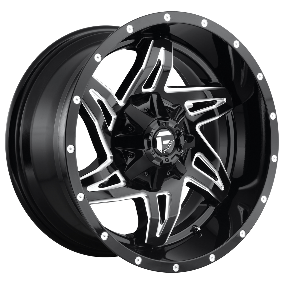 Fuel ROCKER 1PC 20x9 ET1 5x139.7, 5x150 GLOSS BLACK MILLED
