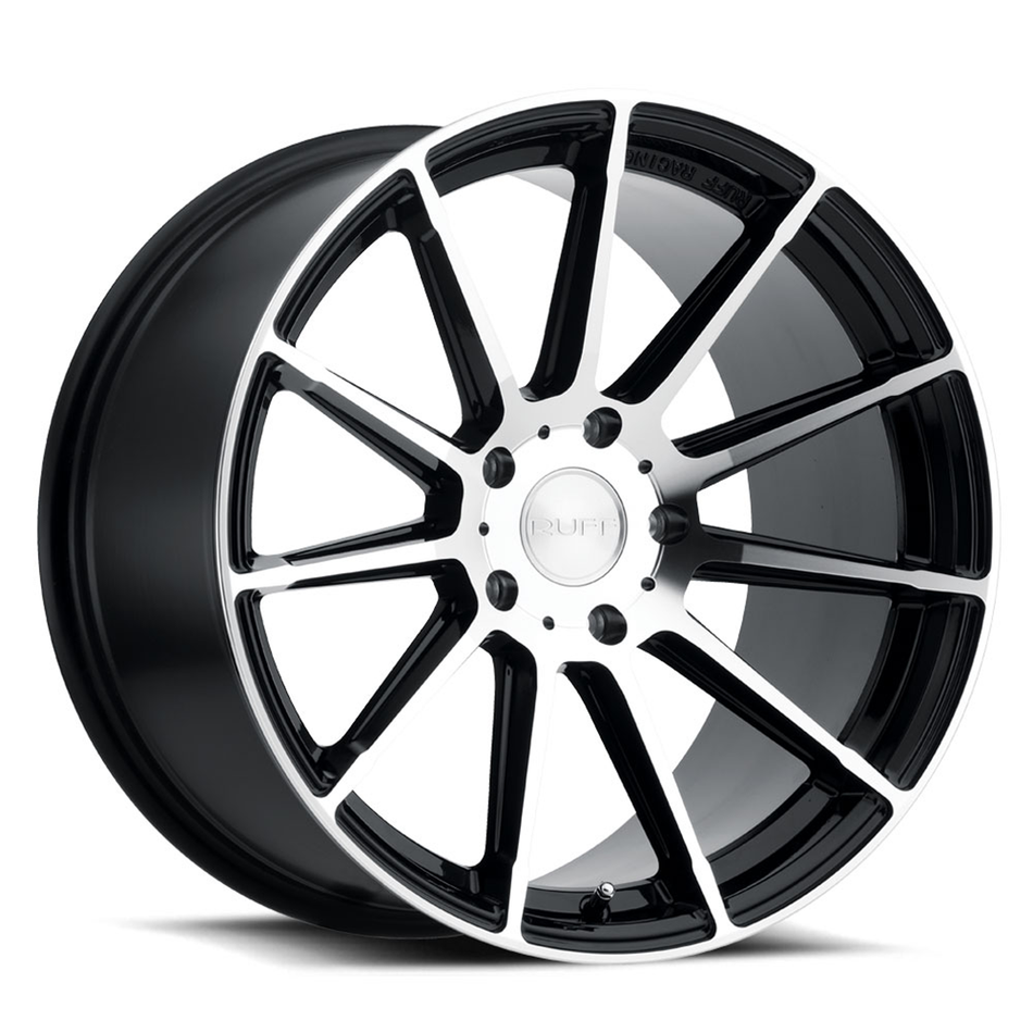 Ruff RS2 18x8.5 ET40 5x114.3 GLOSS BLACK W/ MACHINED FACE