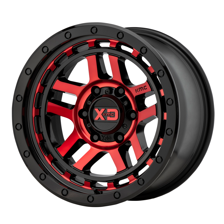 XD RECON 17x8.5 ET18 6x139.7 GLOSS BLACK MACHINED W/ RED TINT