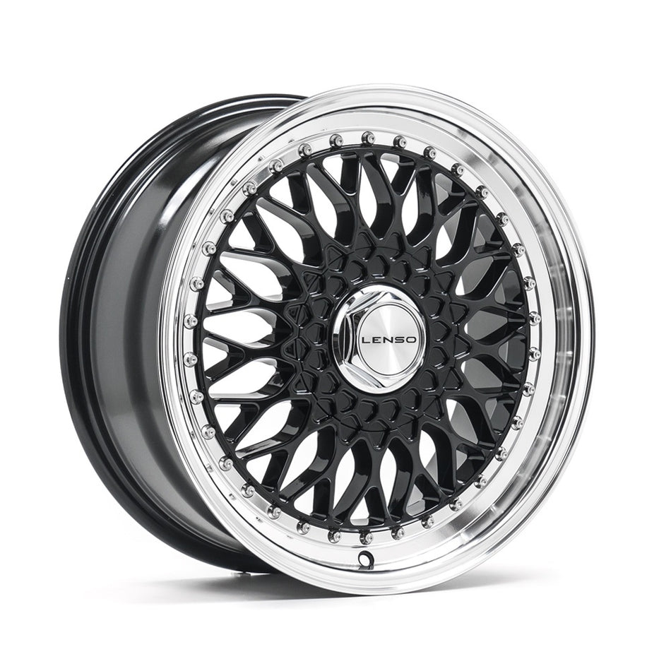 LENSO BSX 15x7 ET20 4x108 GLOSS BLACK & POLISHED