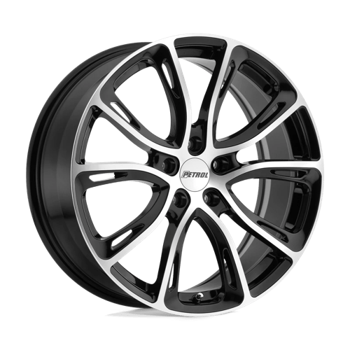 Petrol P5A 19x8 ET35 5x120 GLOSS BLACK W/ MACHINED CUT FACE