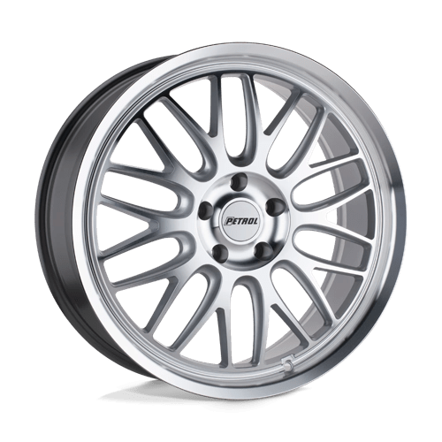 Petrol P4C 18x8 ET40 5x112 SILVER W/ MACHINED FACE & LIP