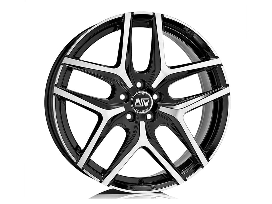MSW 40 17x7 ET50 5x112 GLOSS BLACK FULL POLISHED