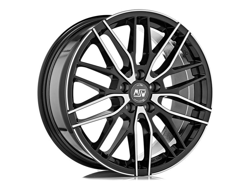 MSW 72 17x7 ET45 5x114.3 GLOSS BLACK FULL POLISHED