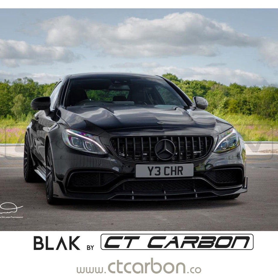 MERCEDES W205 C63 AMG 2019+ AMG GT BLACK GRILL (WITHOUT CAMERA) - CT Carbon